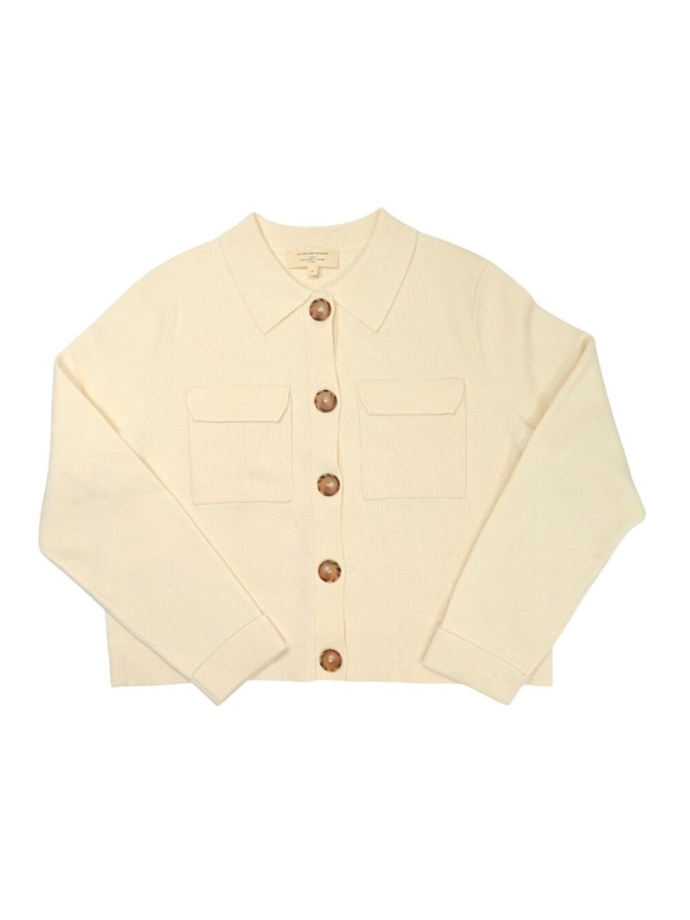 Sezane Betty Cardigan in Mottled Beige